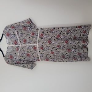 Weston Anthropologie Floral Print Short Sleeve Shift Dress S